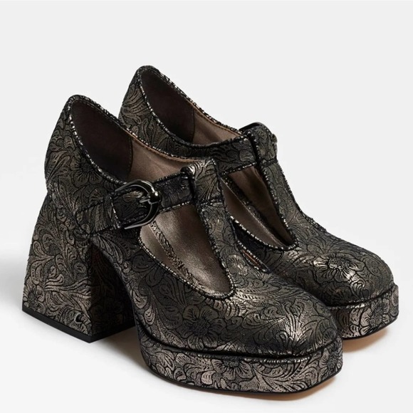 Circus NY Sam Edelman Kay Mary Jane Heel Metallic Floral Print. Women’s size 9.5 - Picture 1 of 13